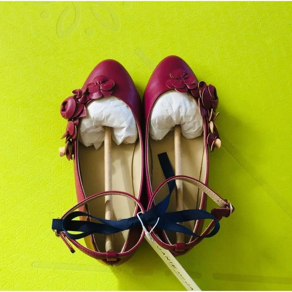 NWT❤️Janie and jack Girls Flower Flat shoes sz13